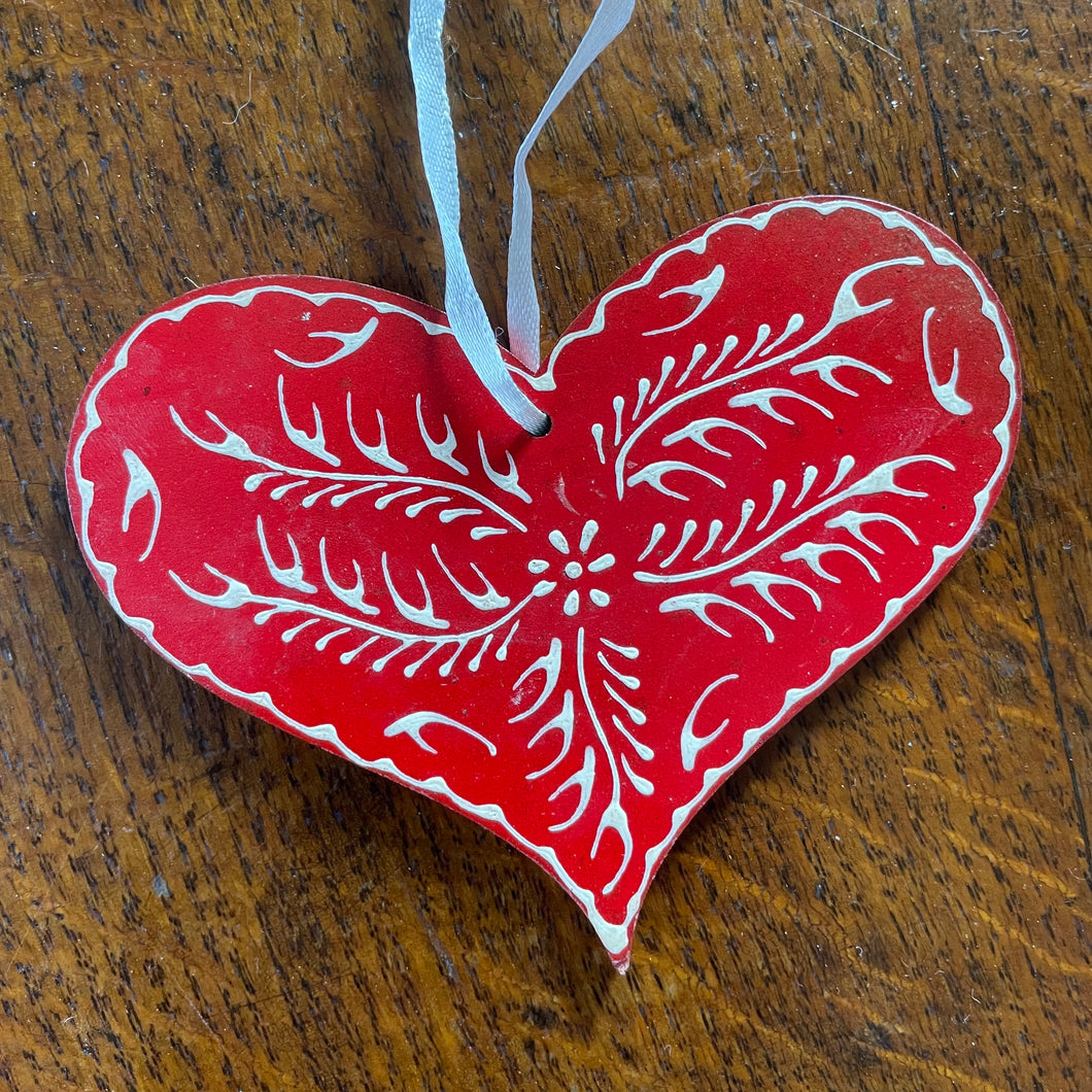 Christmas Ornament, Snowy Heart