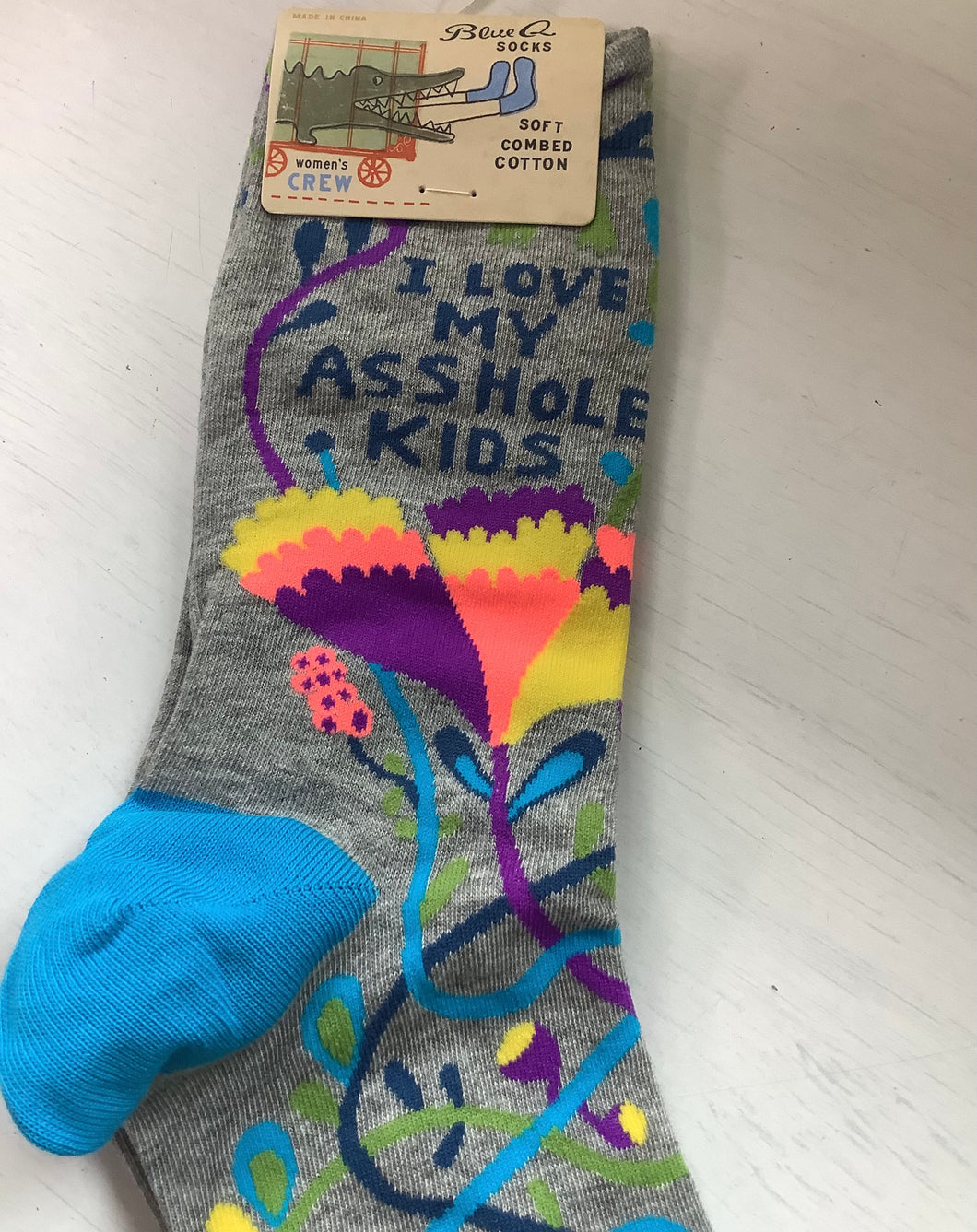 Ladies' Crew Socks, I Love My Asshole Kids