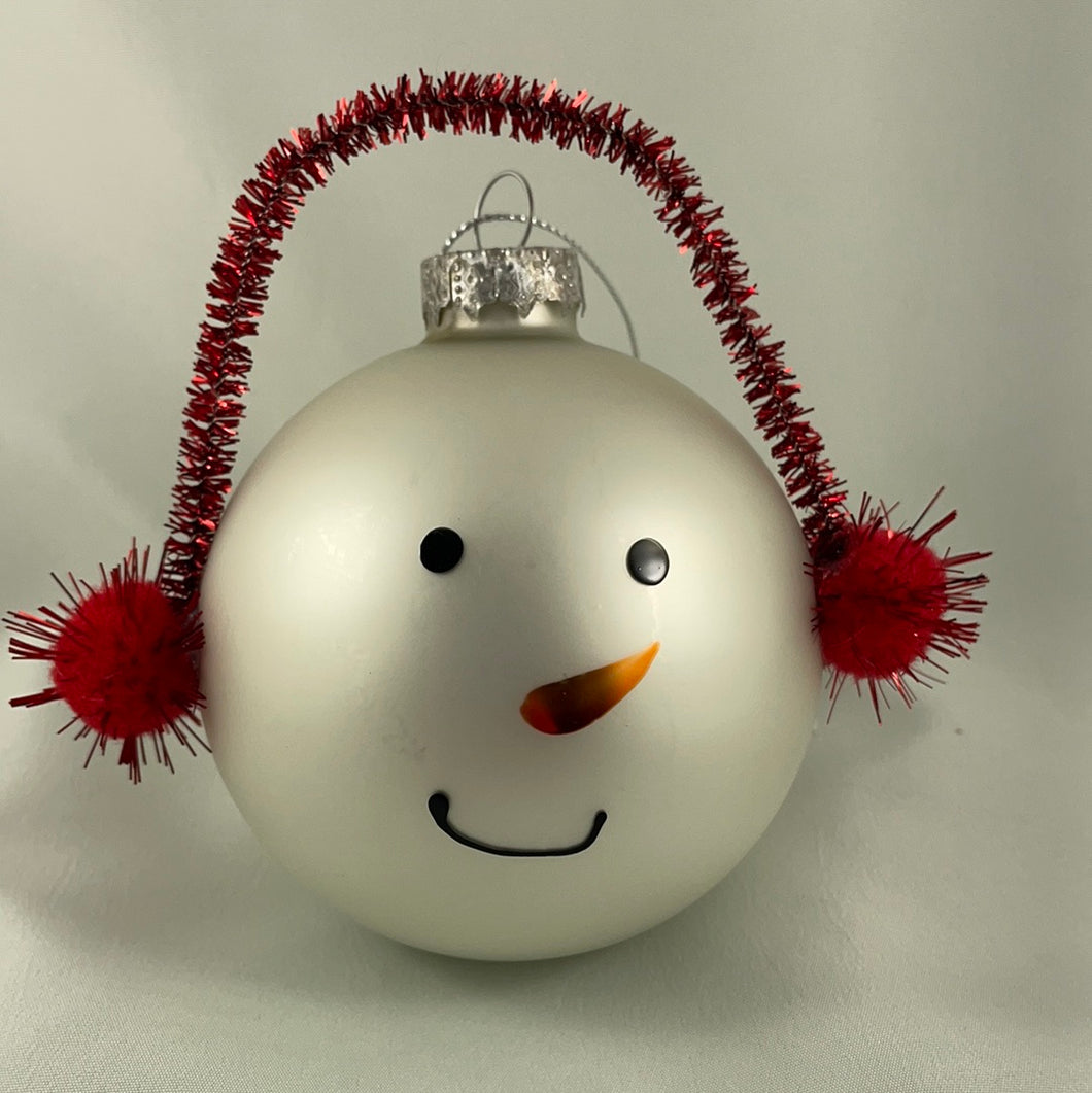 Christmas Ornament, Snowman W/ Ear Muffs