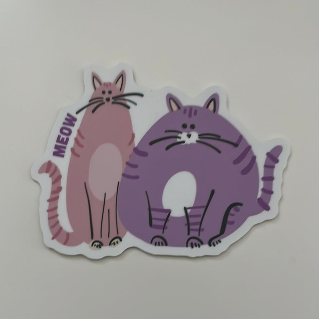 Sticker, Purple Cats, Meow
